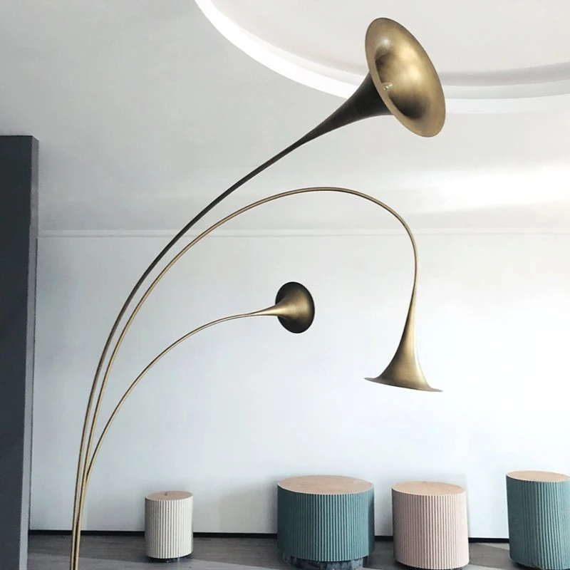 Stainless Steel Craft Horn Floor Lamp